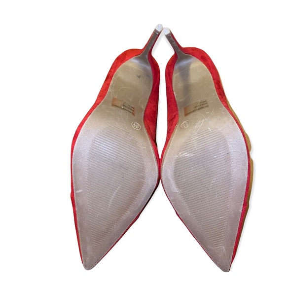 Wild Diva Lounge Red Pointy Toe Pumps size 8.5 - Picture 5 of 7